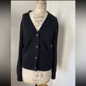 Arket Black Wool Alpaca Cardigan Sweater Size Small Never
